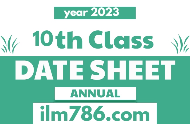 10th Class Date Sheet 2025 BISE Lahore Board