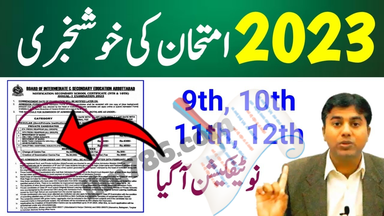 9th Class Date Sheet 2024 BISE Hyderabad Board