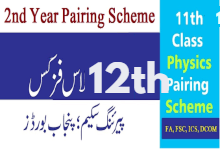 12th Class Physics Pairing Scheme All Punjab Boards