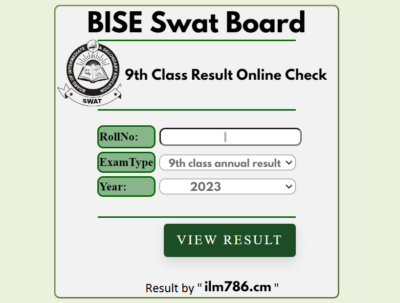 9th Class Result 2024 Online Check BISE Swat Board