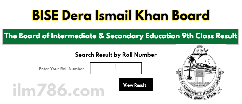 9th Class Result By BISE DI Khan Board 2024