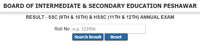 Matric Class Result Check 2024 BISE Peshawar Board